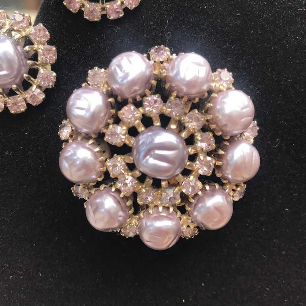 Vintage Weiss “Lavender” Brooch & Matching Earrin… - image 3