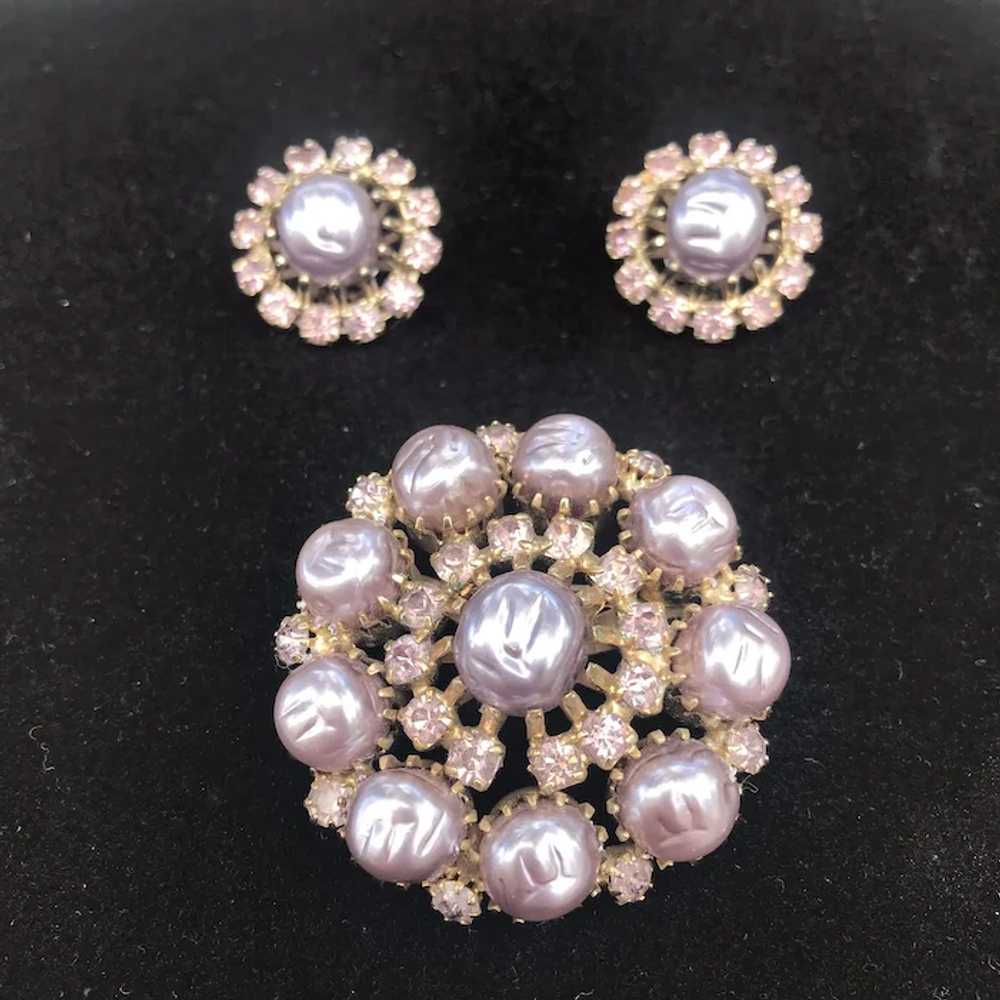 Vintage Weiss “Lavender” Brooch & Matching Earrin… - image 6