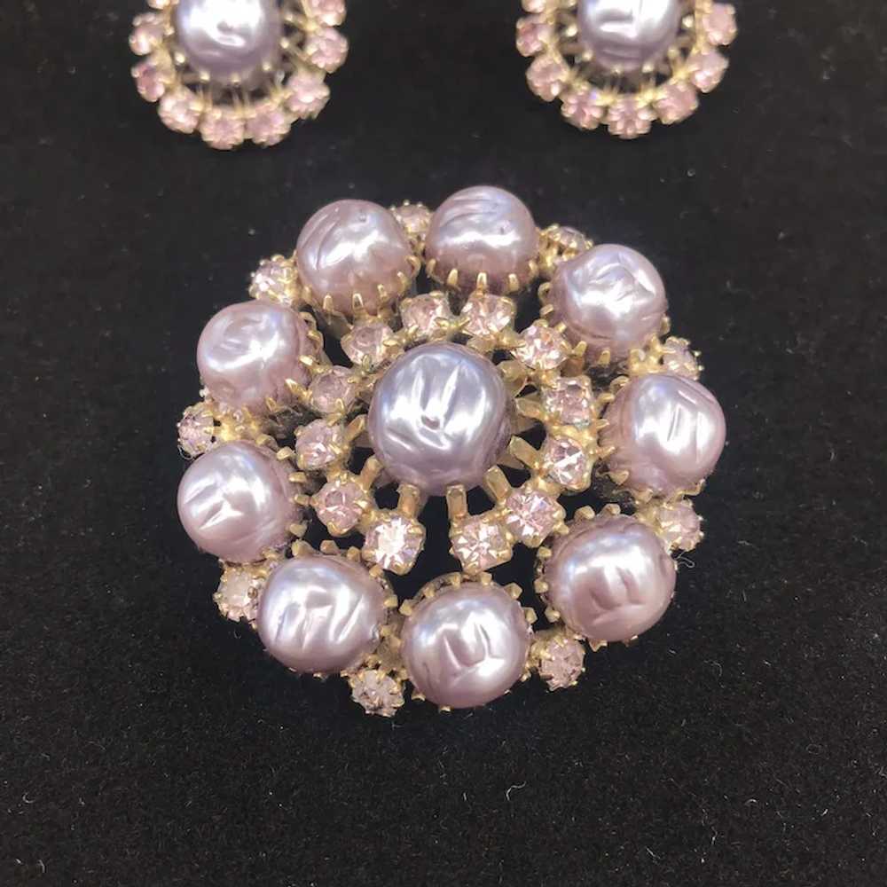 Vintage Weiss “Lavender” Brooch & Matching Earrin… - image 7