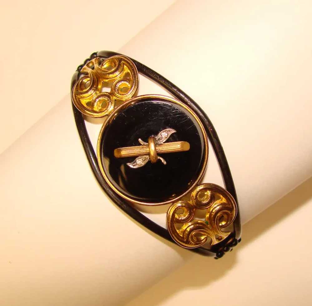 Fabulous VICTORIAN Mourning Antique Bracelet - Bl… - image 2