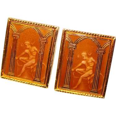 Awesome NEO-CLASSICAL Enamel Design Vintage Cuffl… - image 1