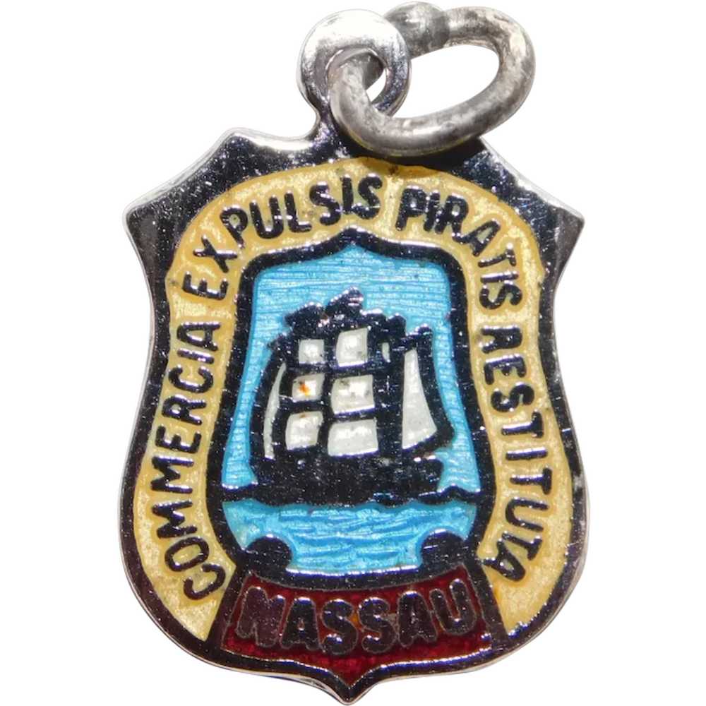 Sterling & Enamel NASSAU Charm - Souvenir of Baha… - image 1