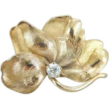 Lucky Four Leaf Clover Brooch with Diamond Detail - image 1