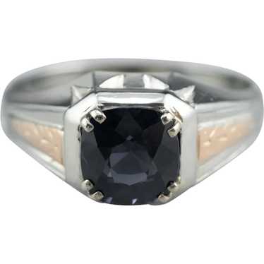 Unisex Vintage Spinel Solitaire Ring