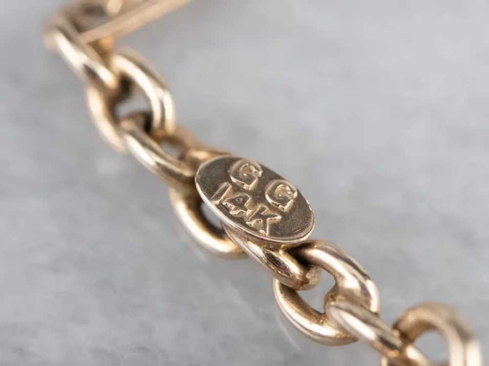 Retro Two Tone Bar Link Watch Chain - image 7