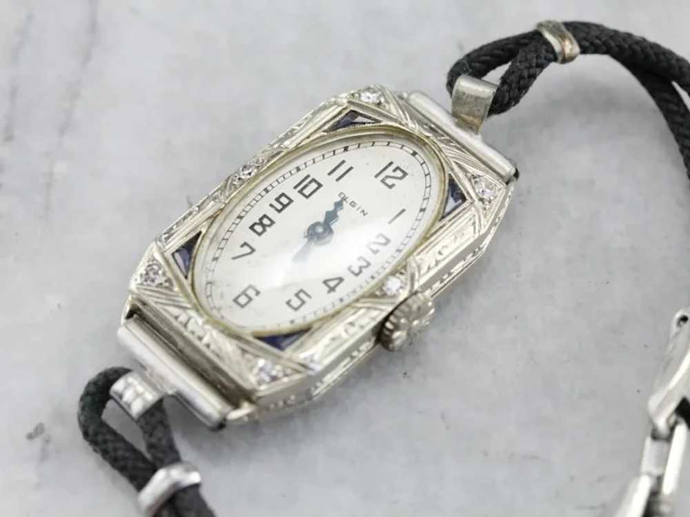 Art Deco Diamond Elgin Wrist Watch - image 2