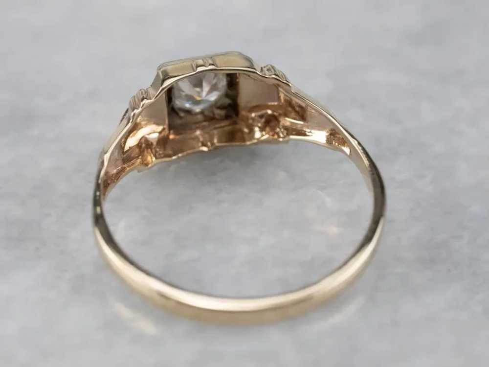 Retro Illusion Head Diamond Solitaire Ring - image 5