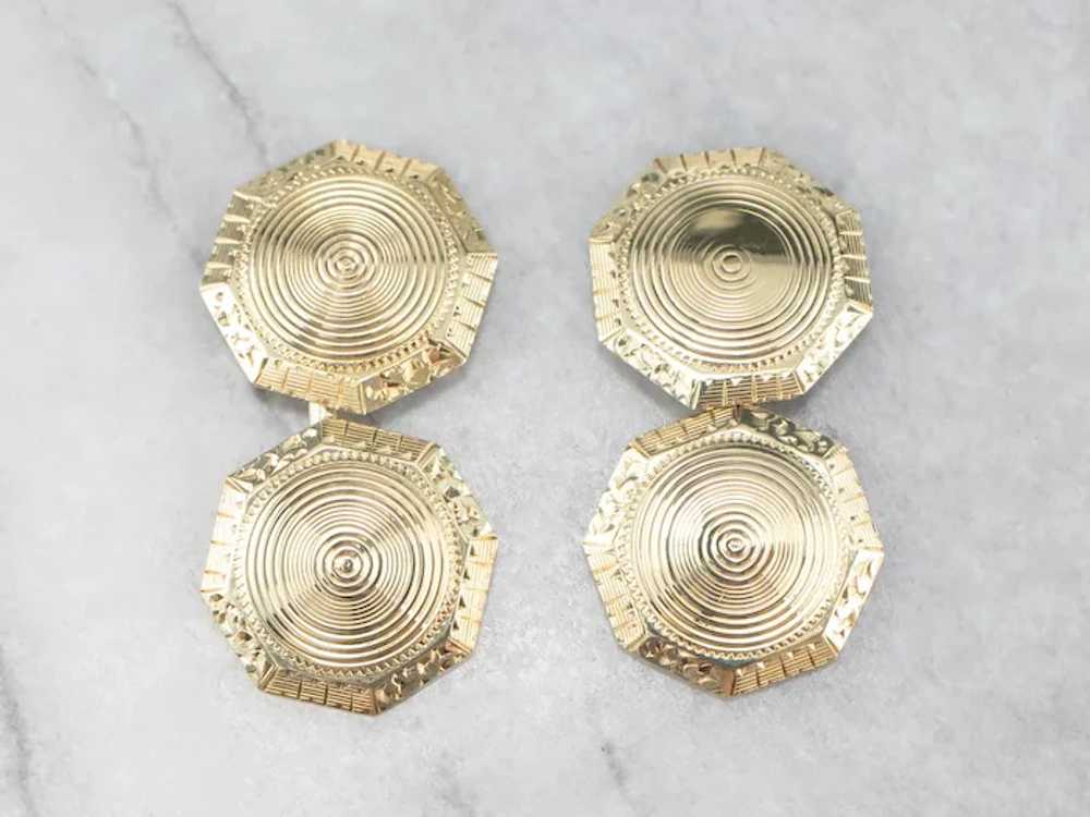 Late Art Deco Etched Cufflinks - image 2