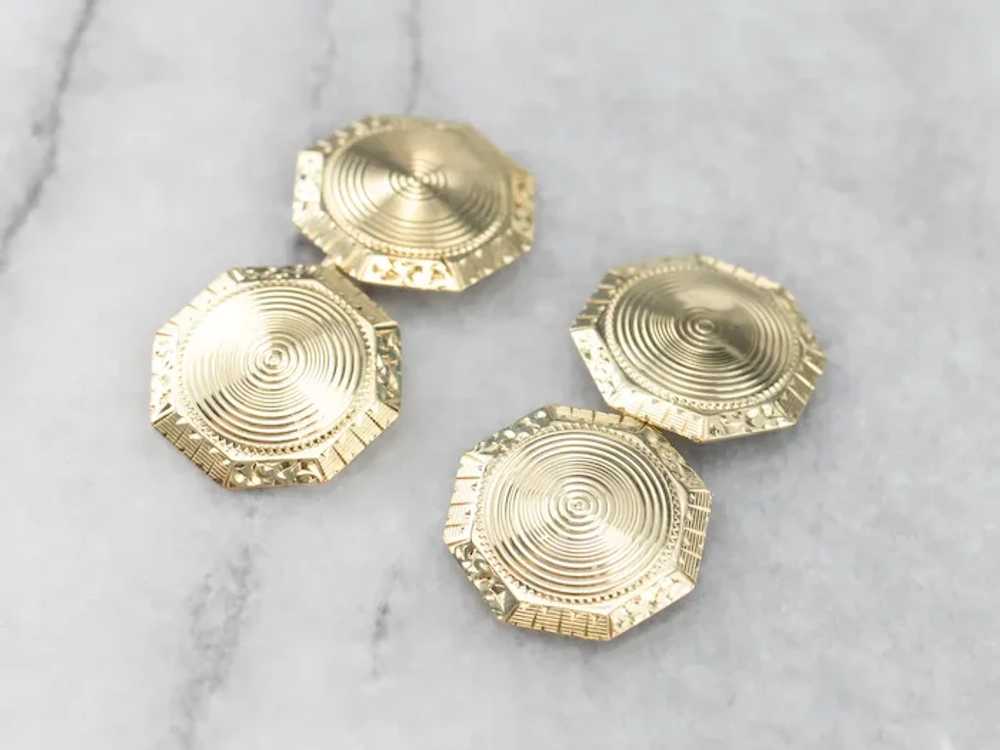 Late Art Deco Etched Cufflinks - image 3