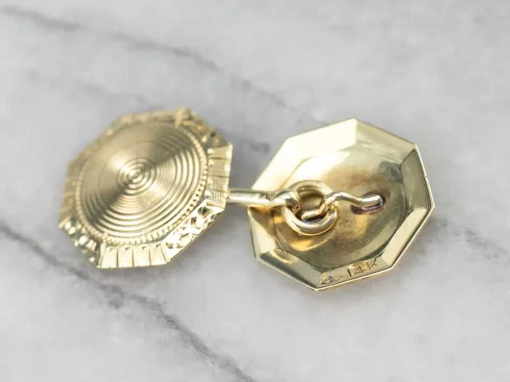 Late Art Deco Etched Cufflinks - image 8