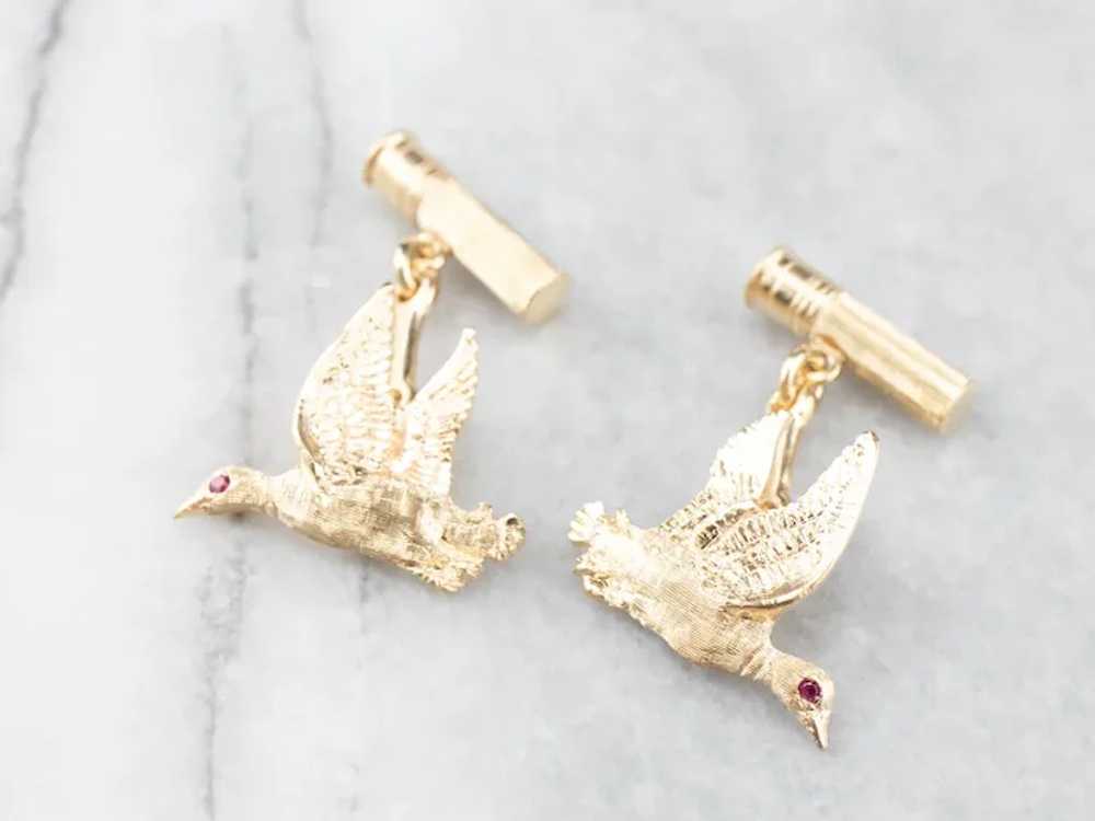 Vintage Ruby Duck Cufflinks - image 3