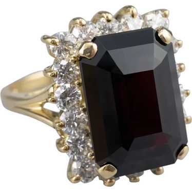 Bold Garnet and Diamond Cocktail Ring