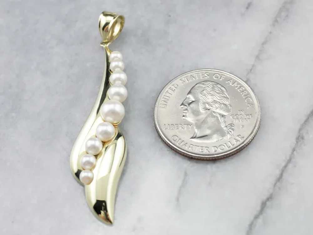 Modernist Cultured Pearl Drop Pendant - image 5