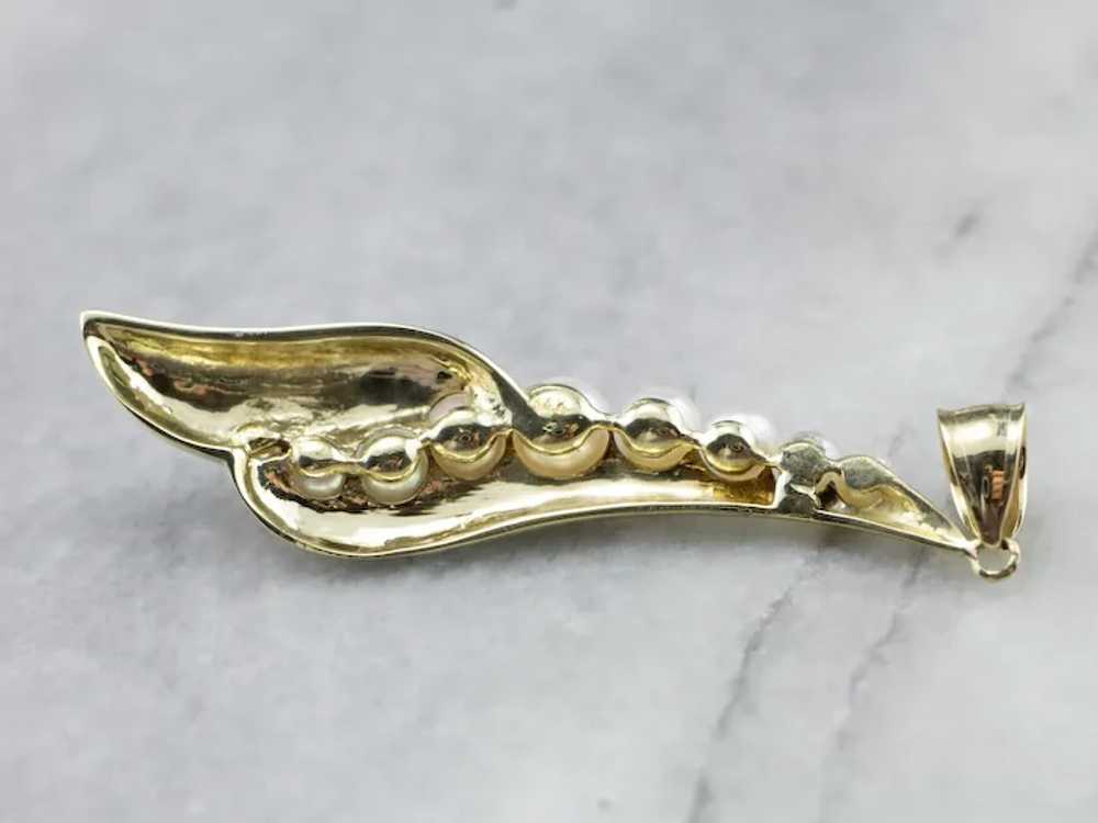 Modernist Cultured Pearl Drop Pendant - image 6