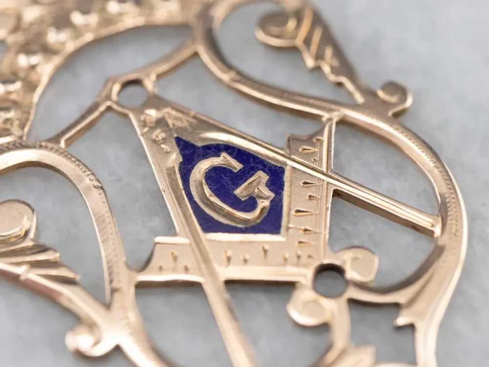 Masonic Symbol Enamel Pendant - image 4