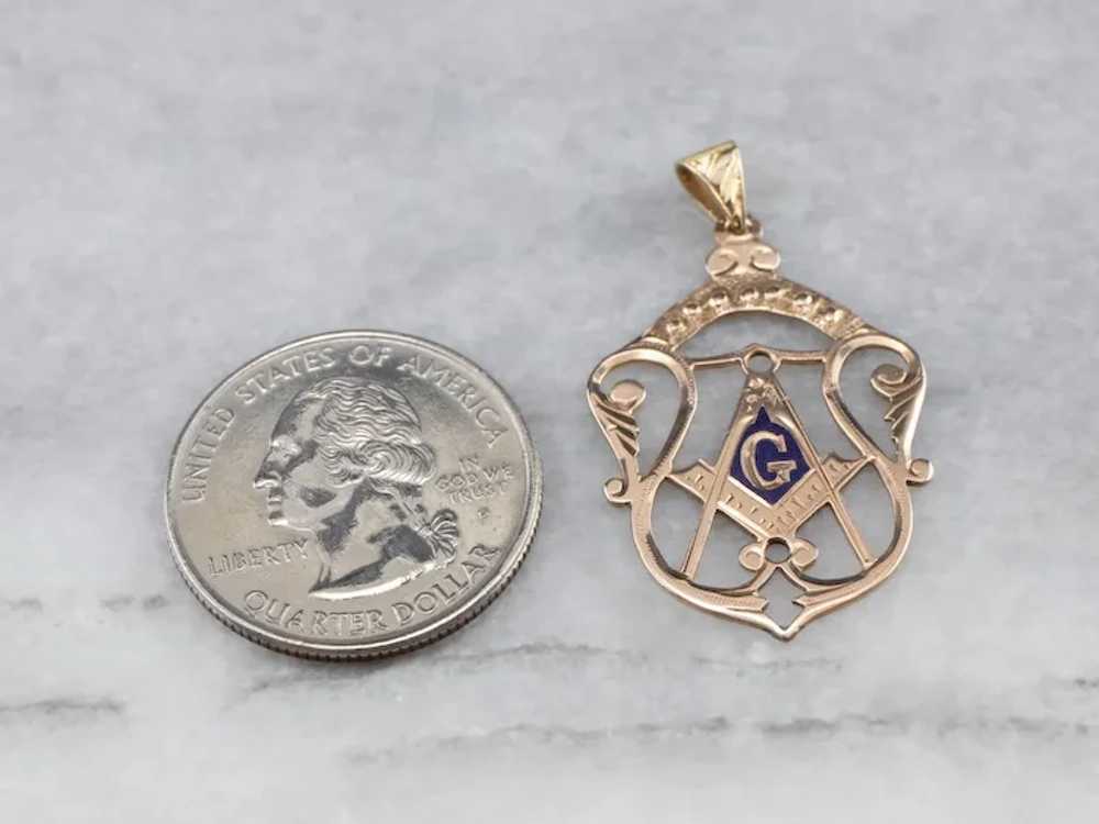 Masonic Symbol Enamel Pendant - image 6