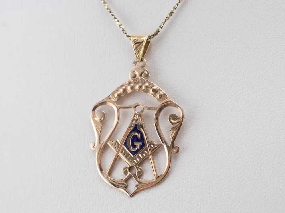 Masonic Symbol Enamel Pendant - image 8