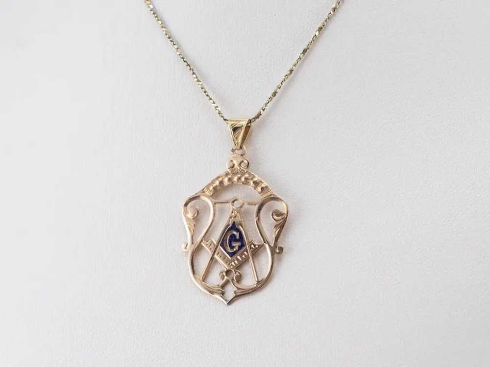 Masonic Symbol Enamel Pendant - image 9