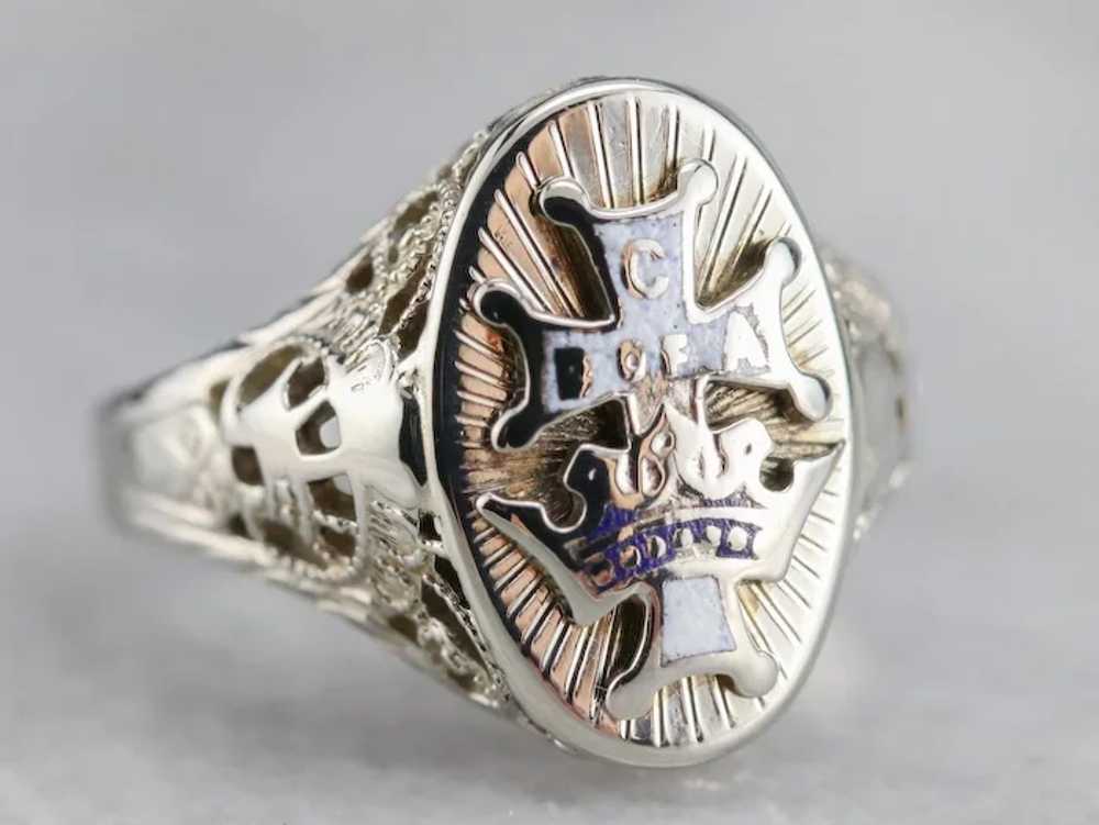 Vintage Catholic Daughters of the Americas Ring - image 2