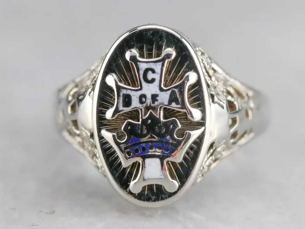 Vintage Catholic Daughters of the Americas Ring - image 3