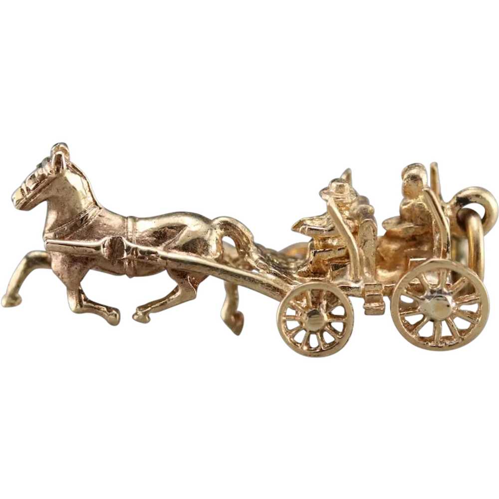Vintage Horse and Carriage Charm - image 1