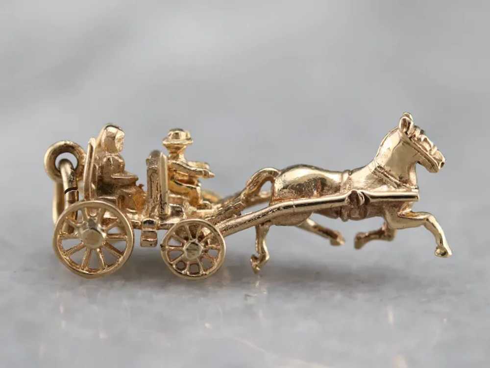 Vintage Horse and Carriage Charm - image 2