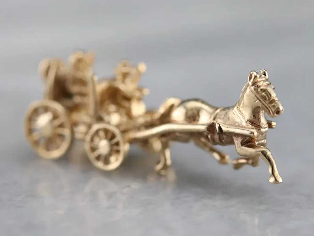 Vintage Horse and Carriage Charm - image 3