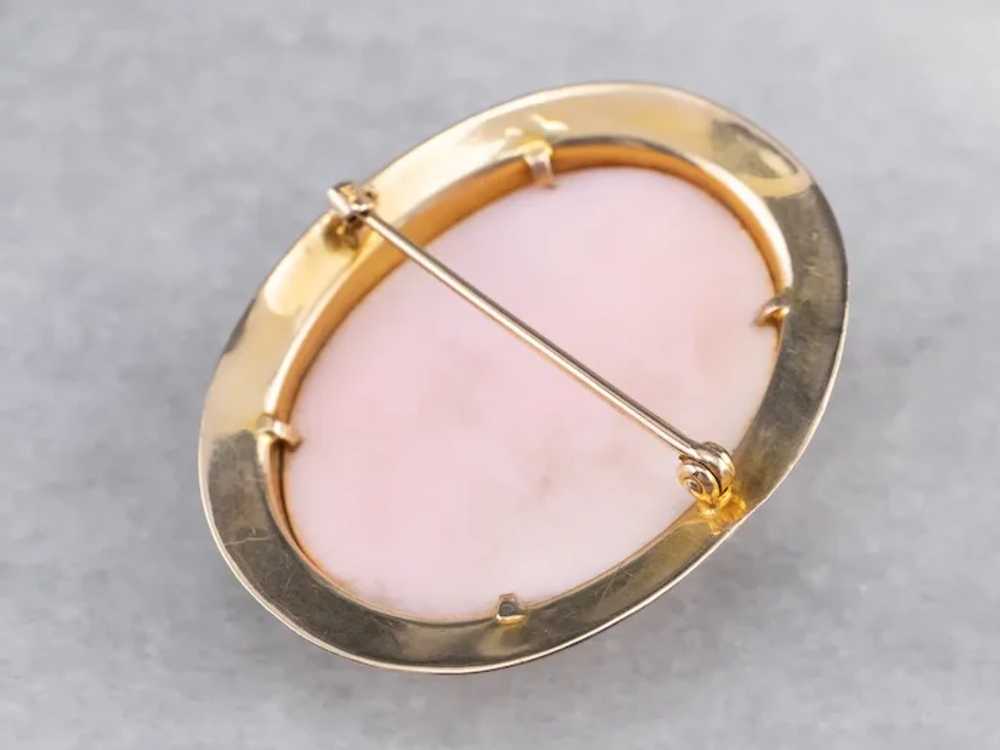 Sweet Pink Shell Cameo Brooch - image 6