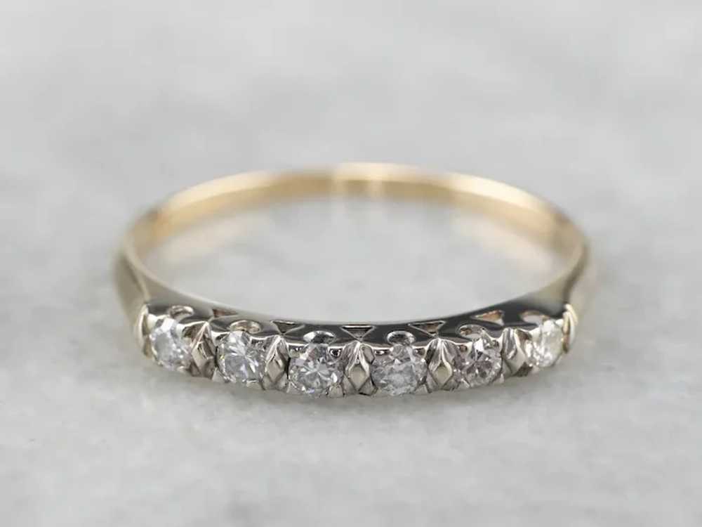 Two Tone Vintage Diamond Band - image 2