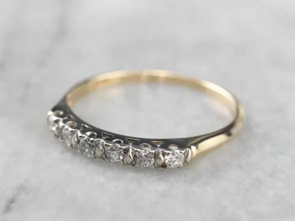 Two Tone Vintage Diamond Band - image 3