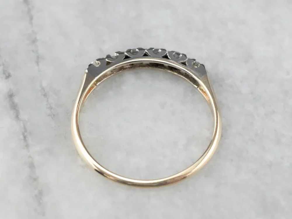 Two Tone Vintage Diamond Band - image 5