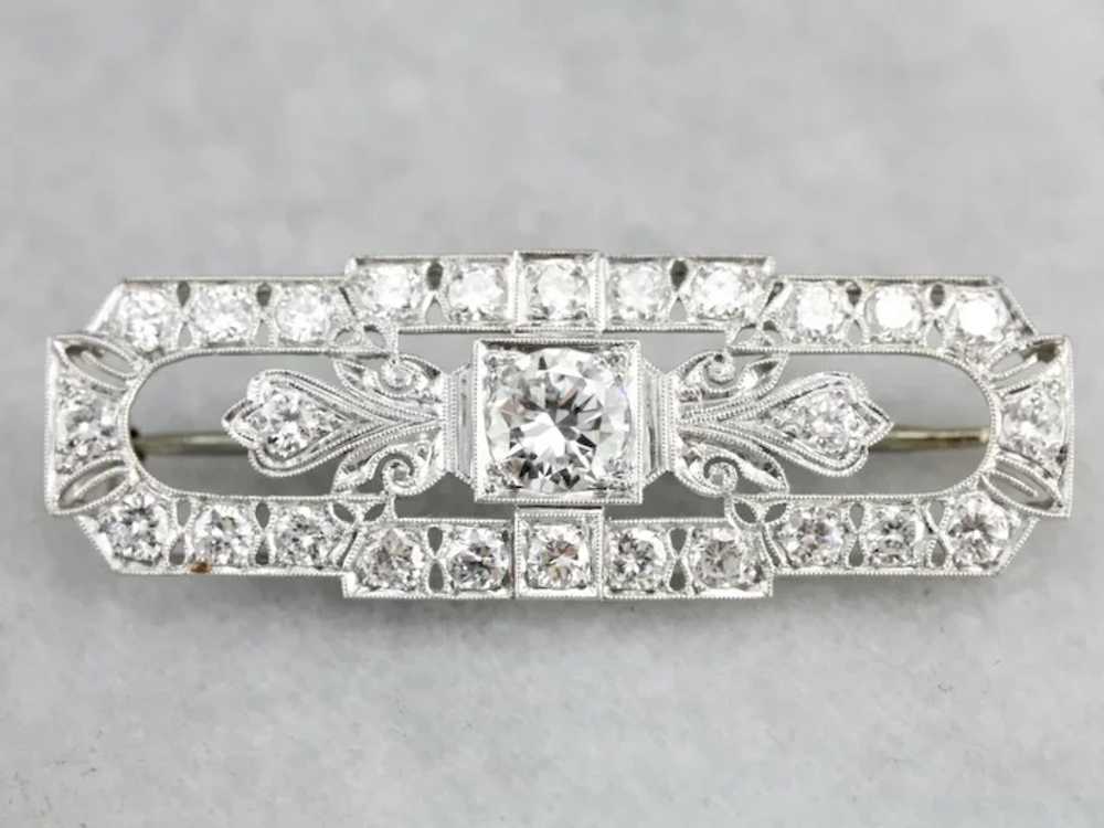 Late Art Deco Diamond Brooch - image 2
