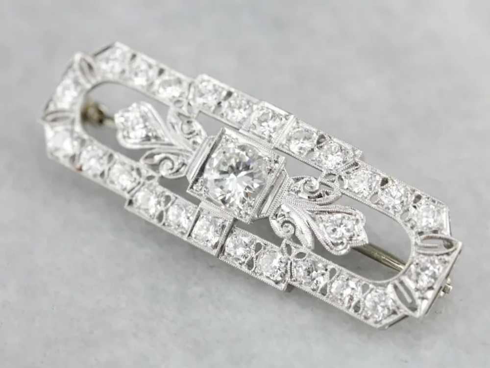 Late Art Deco Diamond Brooch - image 3