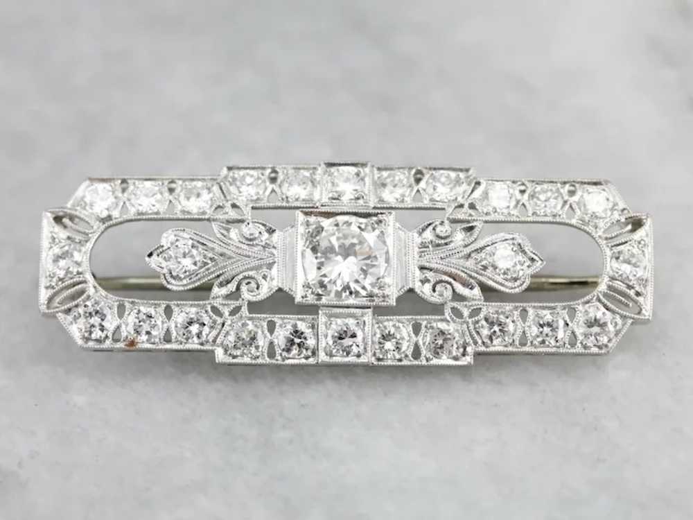 Late Art Deco Diamond Brooch - image 5