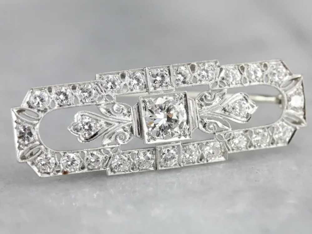 Late Art Deco Diamond Brooch - image 7