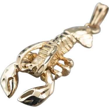 14K Moving Lobster Pendant