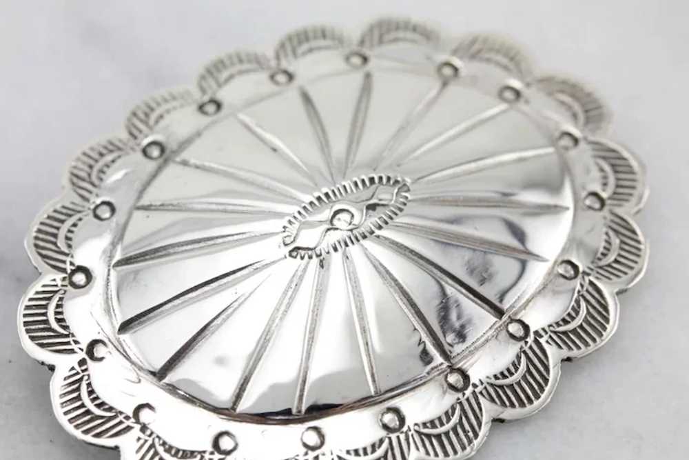 Vintage Sterling Silver Southwest Style Brooch - image 5