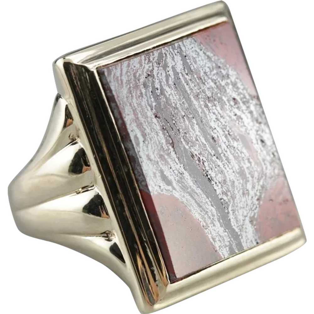 Men's Vintage Jasper Ring - image 1