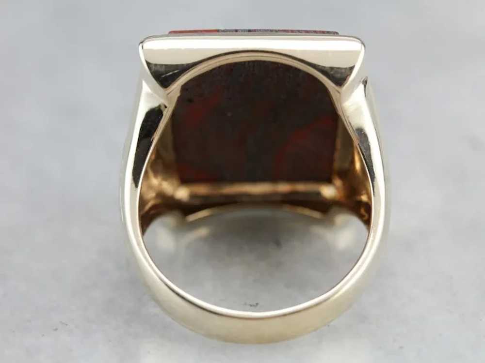 Men's Vintage Jasper Ring - image 3