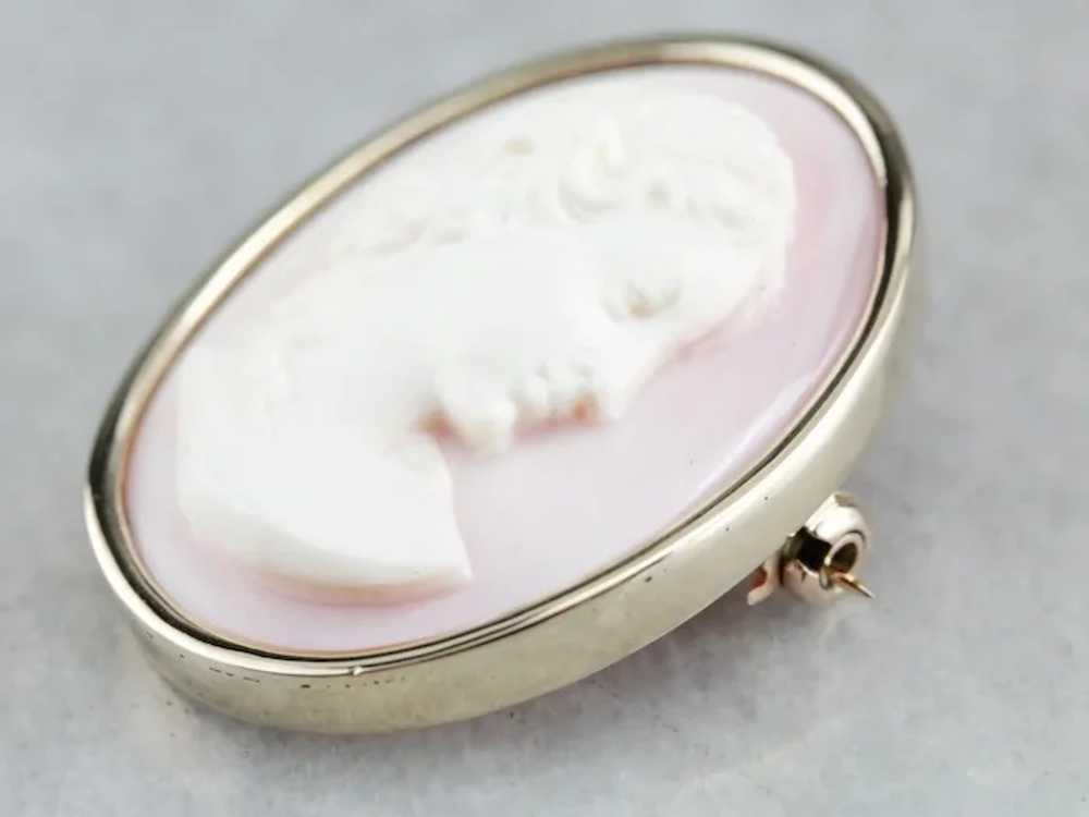 Vintage Pink Cameo Pin or Pendant - image 2