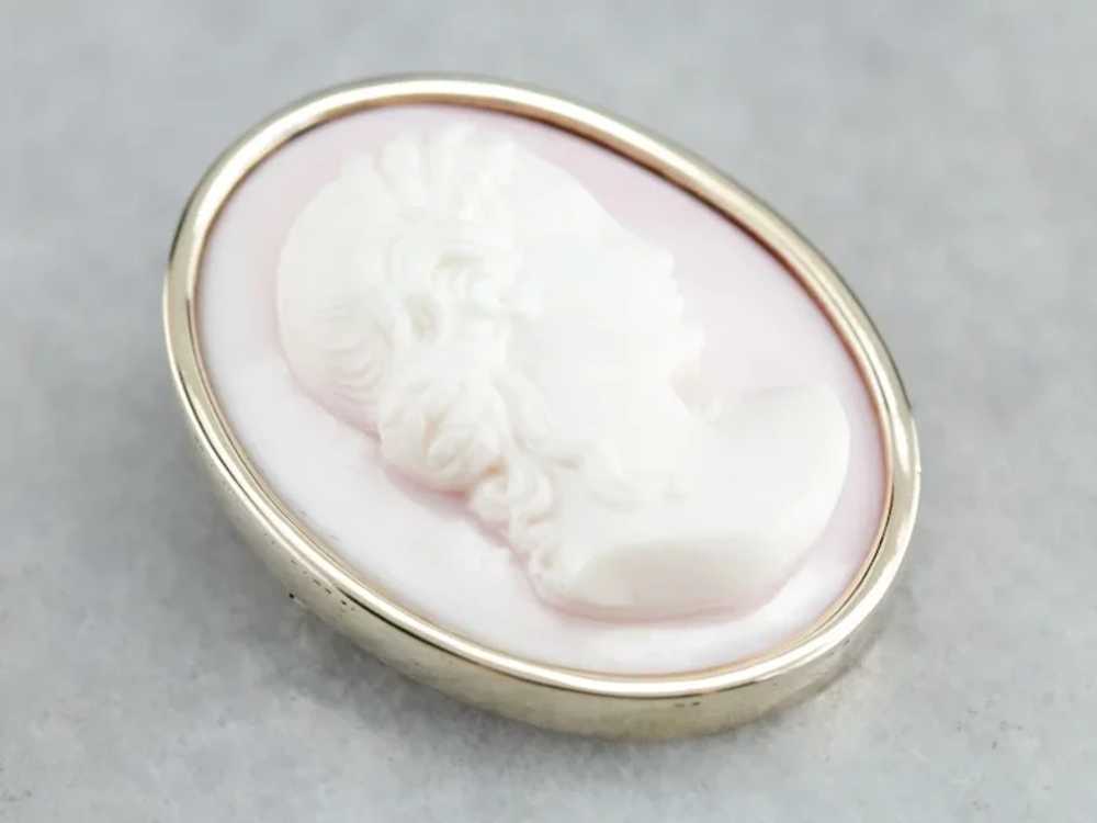 Vintage Pink Cameo Pin or Pendant - image 3