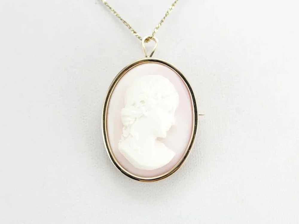 Vintage Pink Cameo Pin or Pendant - image 6