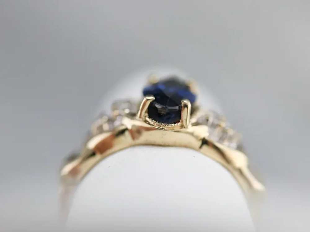 Vintage Marquise Sapphire and Diamond Ring - image 9