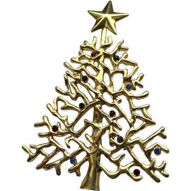 Vintage Christmas Tree Pin - Book Piece - image 1