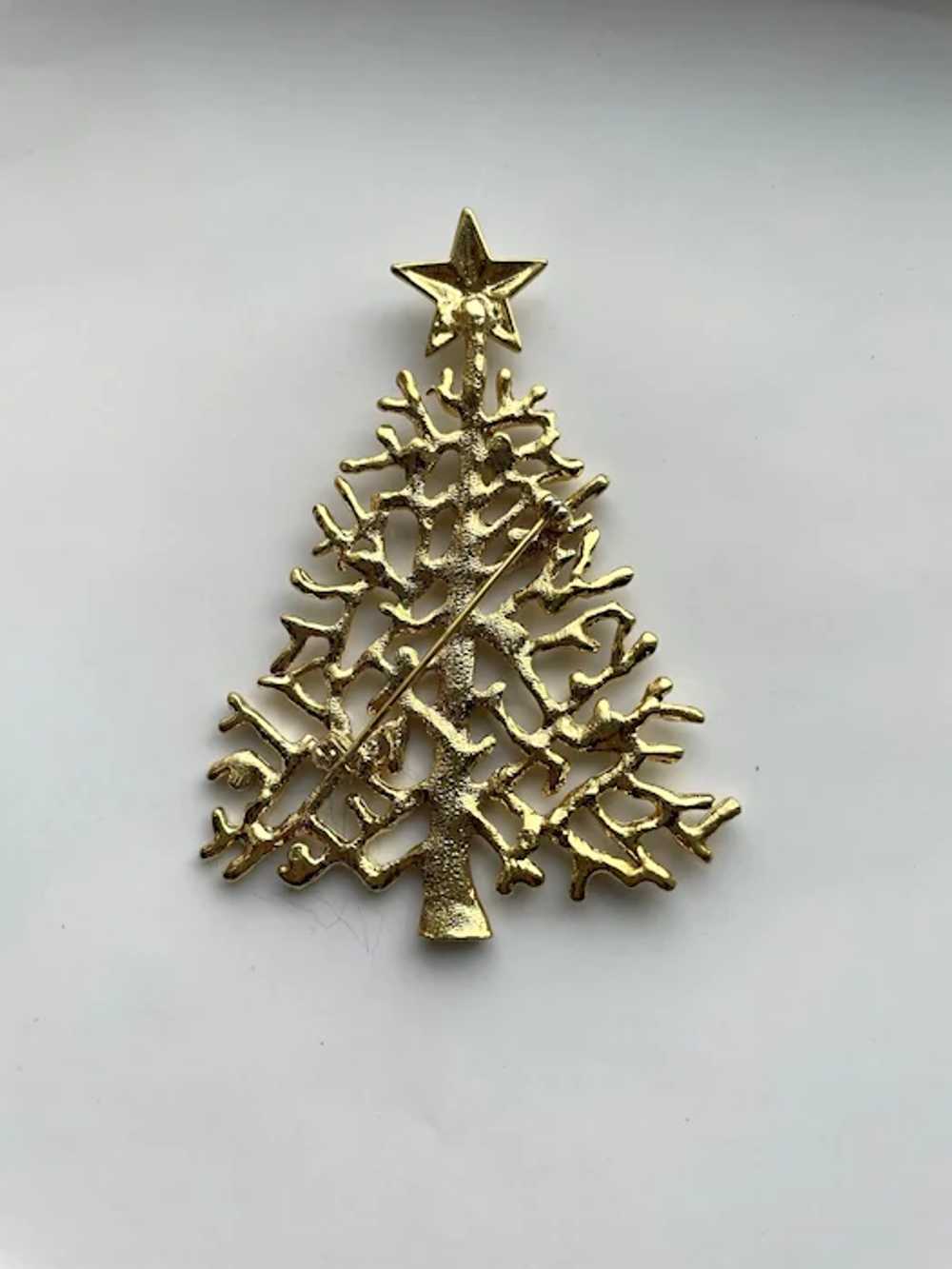 Vintage Christmas Tree Pin - Book Piece - image 2