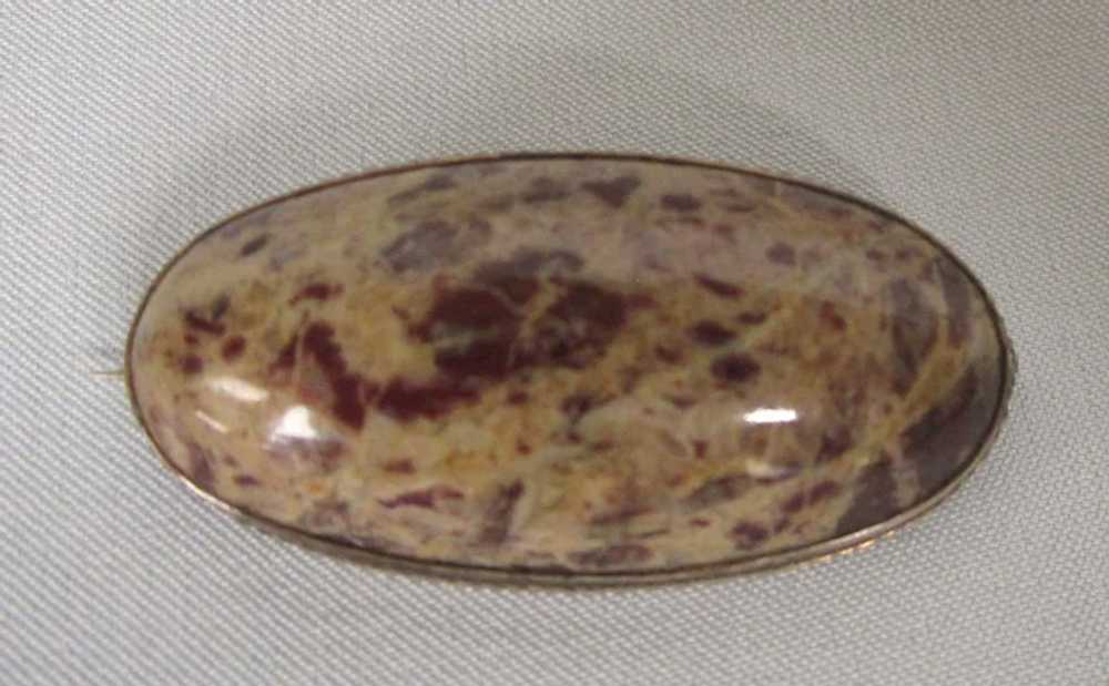 Antique Victorian Gold Filled Agate Oval Brooch - image 5