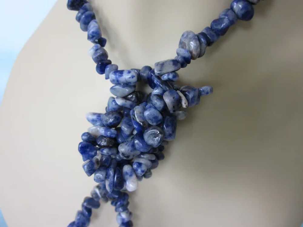 Vintage 36" Blue Sodalite Mineral Gemstone Chip R… - image 4