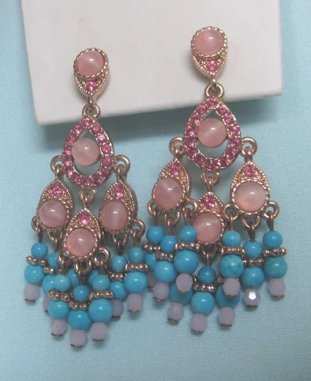 Beautiful Joan Rivers Jeweled Chandelier Earrings - image 2