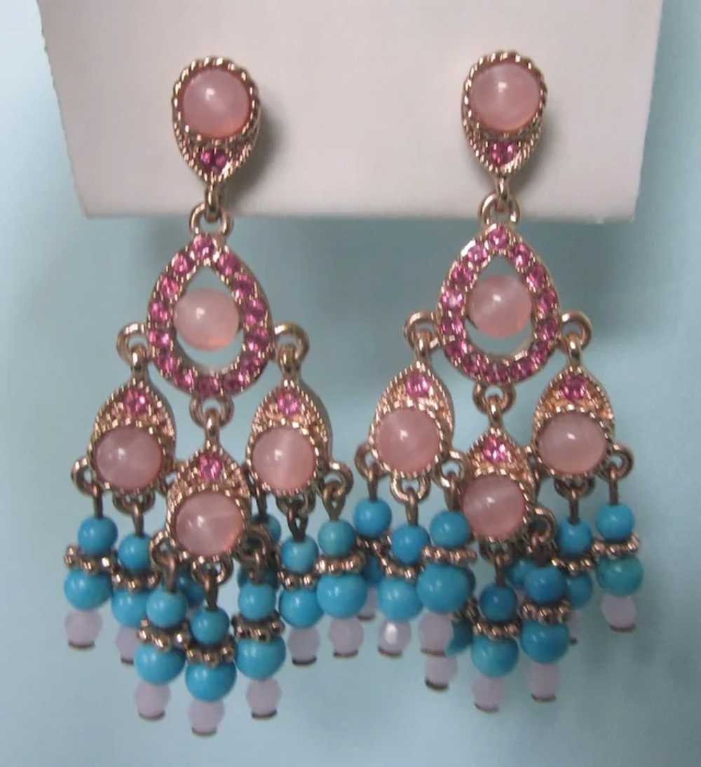 Beautiful Joan Rivers Jeweled Chandelier Earrings - image 3