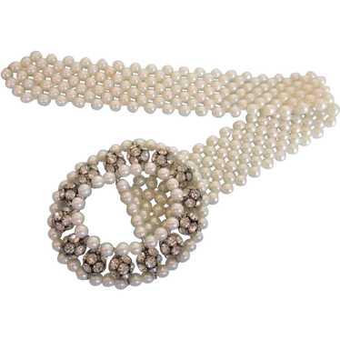 Gorgeous Faux Pearl and Rhinestone Ball Bead Wide 